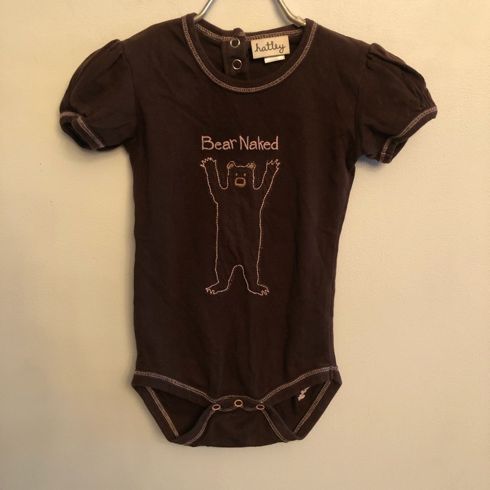 Girls Hatley “Bear Naked” onesie 6-12M